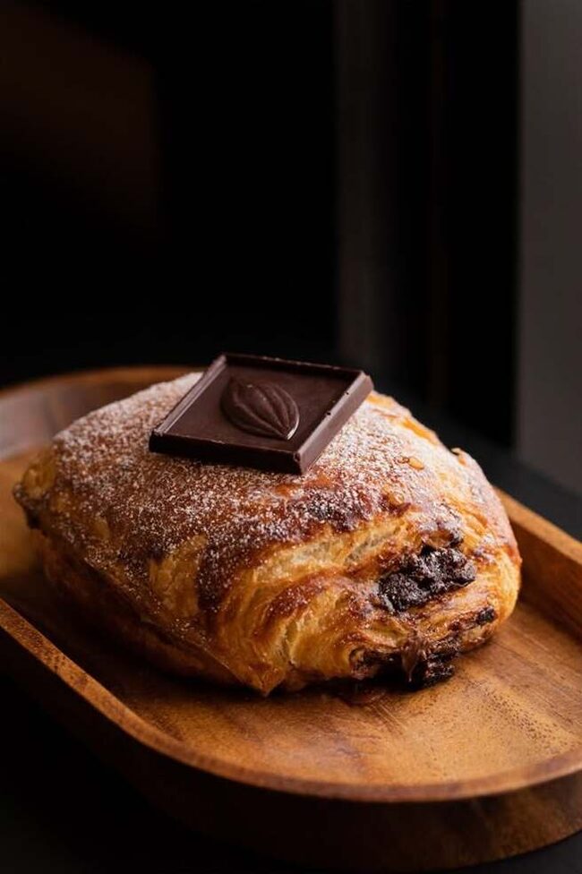 Chocolate croissant at the Raw Xocolat café